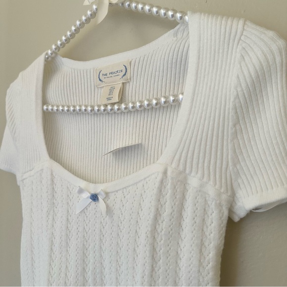 White Ribbed Knit Top - Picture 2 of 5